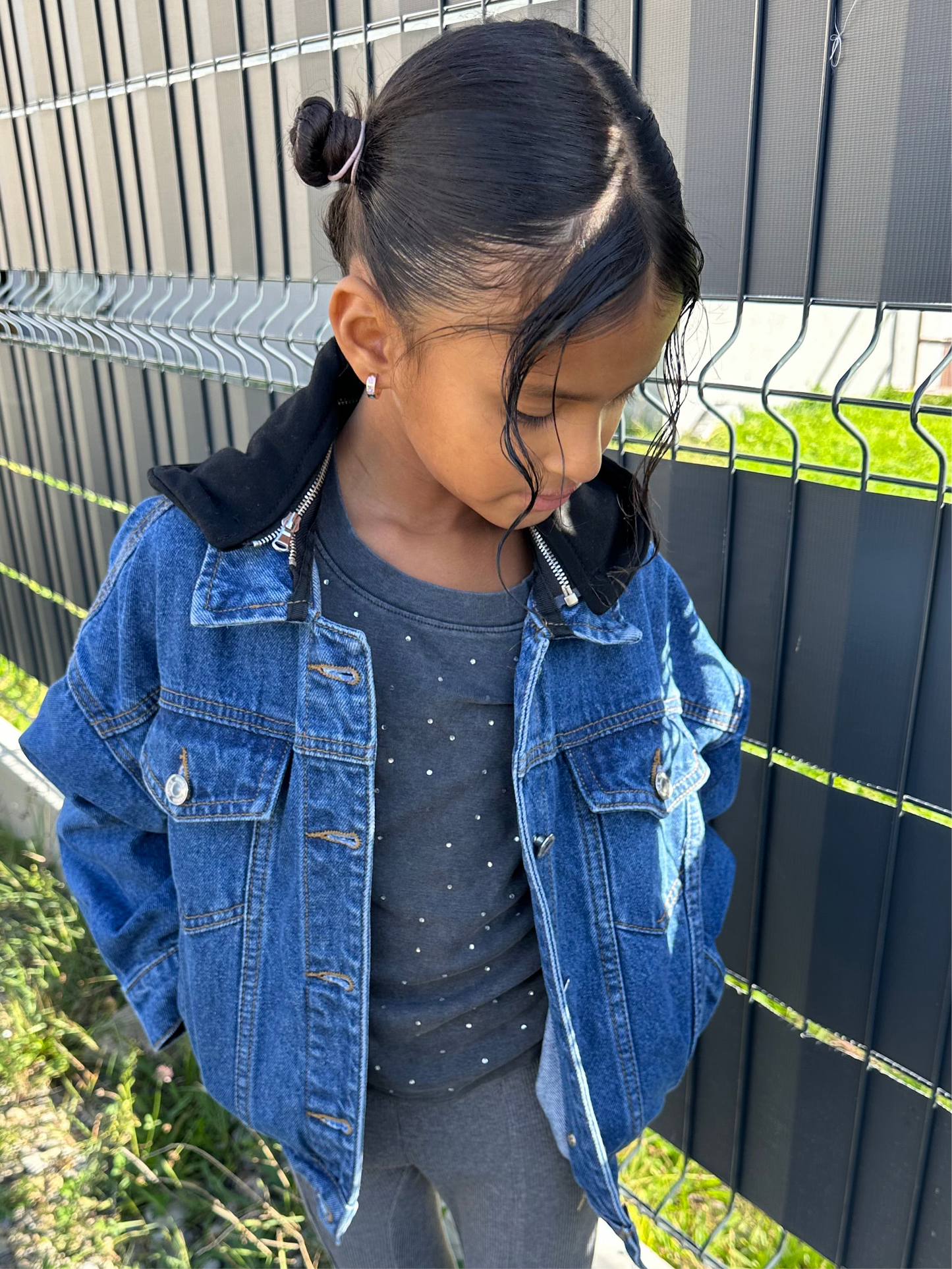 Veste en jean capuche amovible