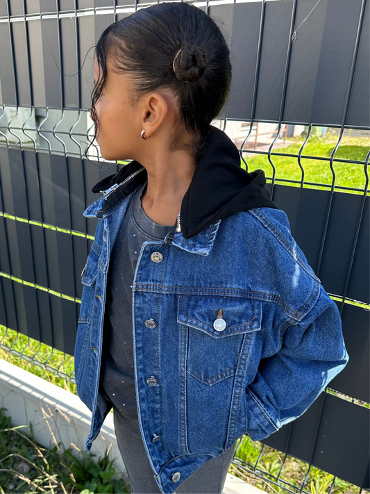 Veste en jean capuche amovible